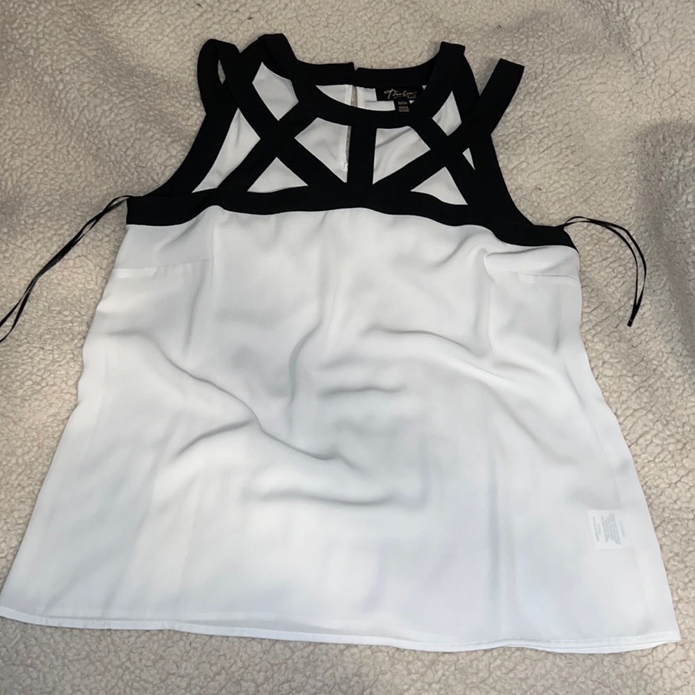 WHITE and black tank top